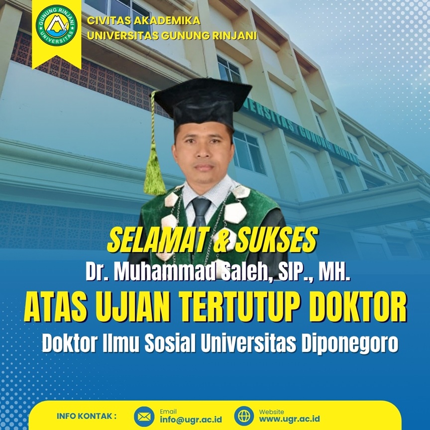 ucapan selamat ujian tertutup Doktor Muhammad Saleh